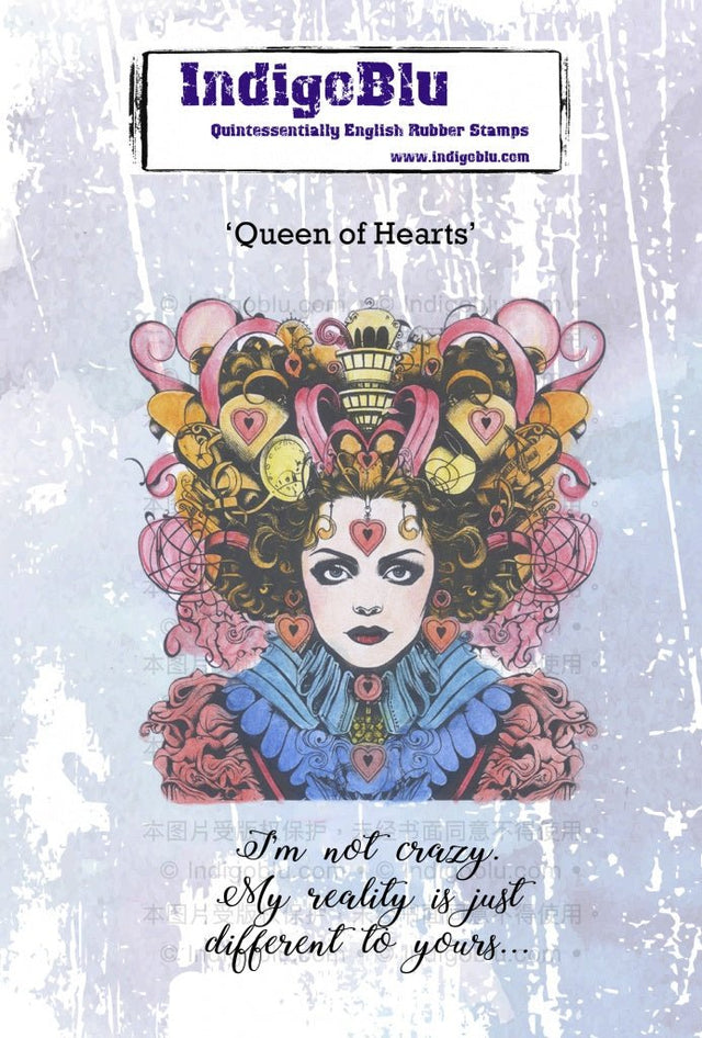 Rubber Stamps - Queen of Hearts A6 - IndigoBlu - Tidformera