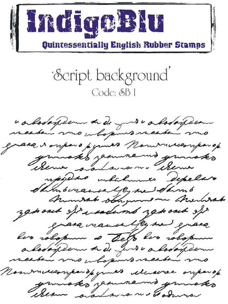 Rubber Stamps - Script Background A6 - 1 - IndigoBlu - Tidformera