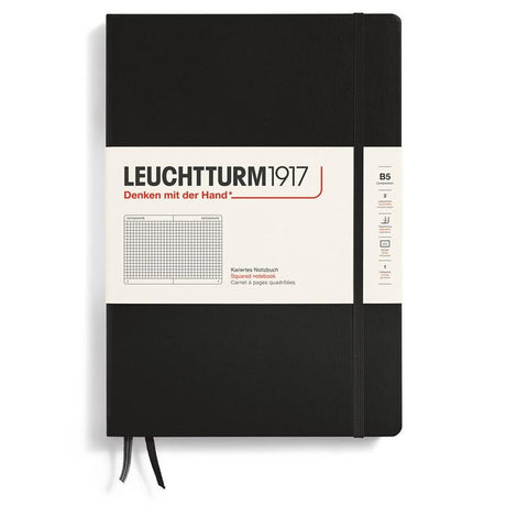 Rutad skrivbok Lt B5 Hård pärm Black - 1 - Leuchtturm1917 - Tidformera