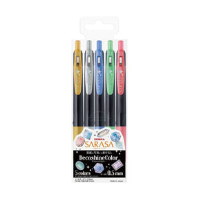 Sarasa Gelpenna DecoshineColor 5 - pack - 1 - Zebra - Tidformera