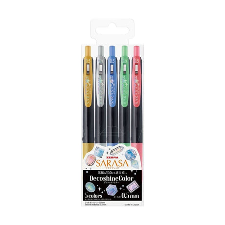 Sarasa Gelpenna DecoshineColor 5 - pack - 1 - Zebra - Tidformera