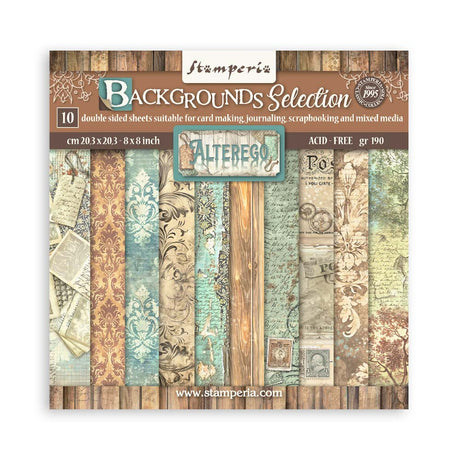 Scrapbookingpapper - Alterego - Backgrounds - Stamperia - Tidformera