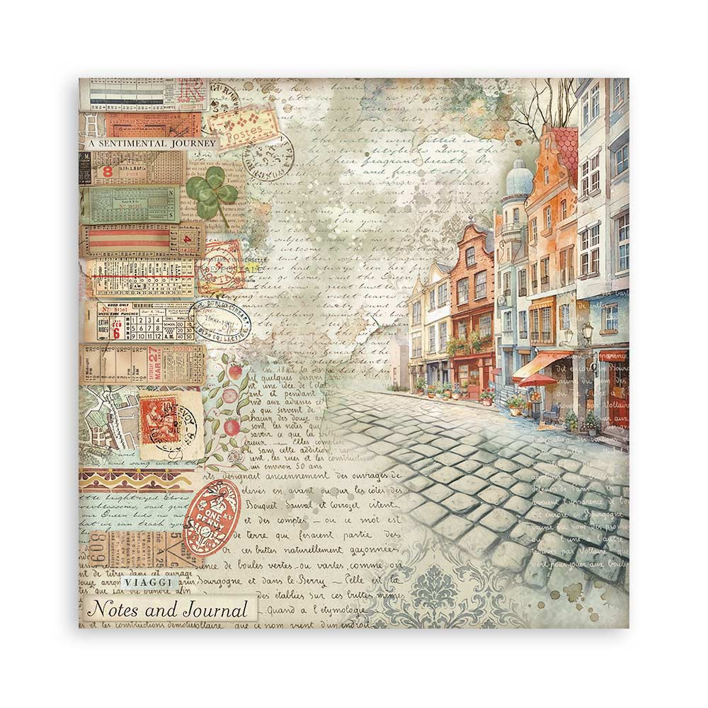 Scrapbookingpapper - Art of Travelling - Maxi Pad - Stamperia - Tidformera