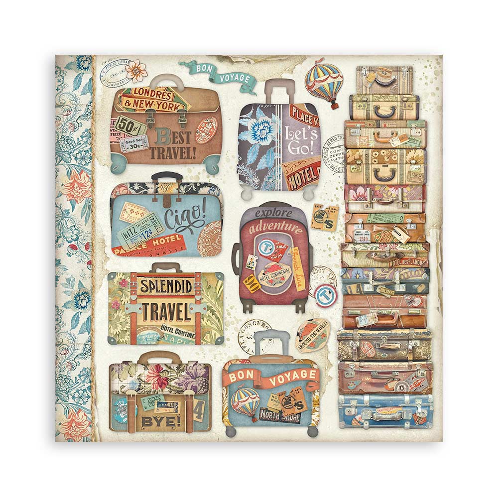 Scrapbookingpapper - Art of Travelling - Maxi Pad - Stamperia - Tidformera