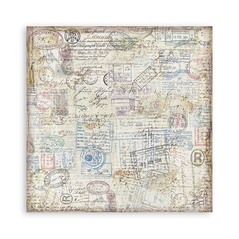 Scrapbookingpapper - Art of Travelling - Maxi Pad - Stamperia - Tidformera