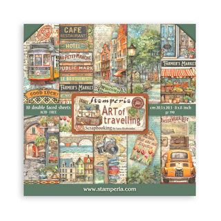 Scrapbookingpapper - Art of Travelling - 1 - Stamperia - Tidformera