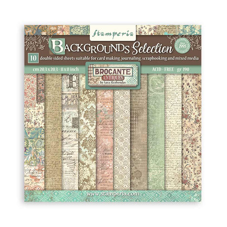 Scrapbookingpapper - Backgrounds - Brocante Antiques - 1 - Stamperia - Tidformera