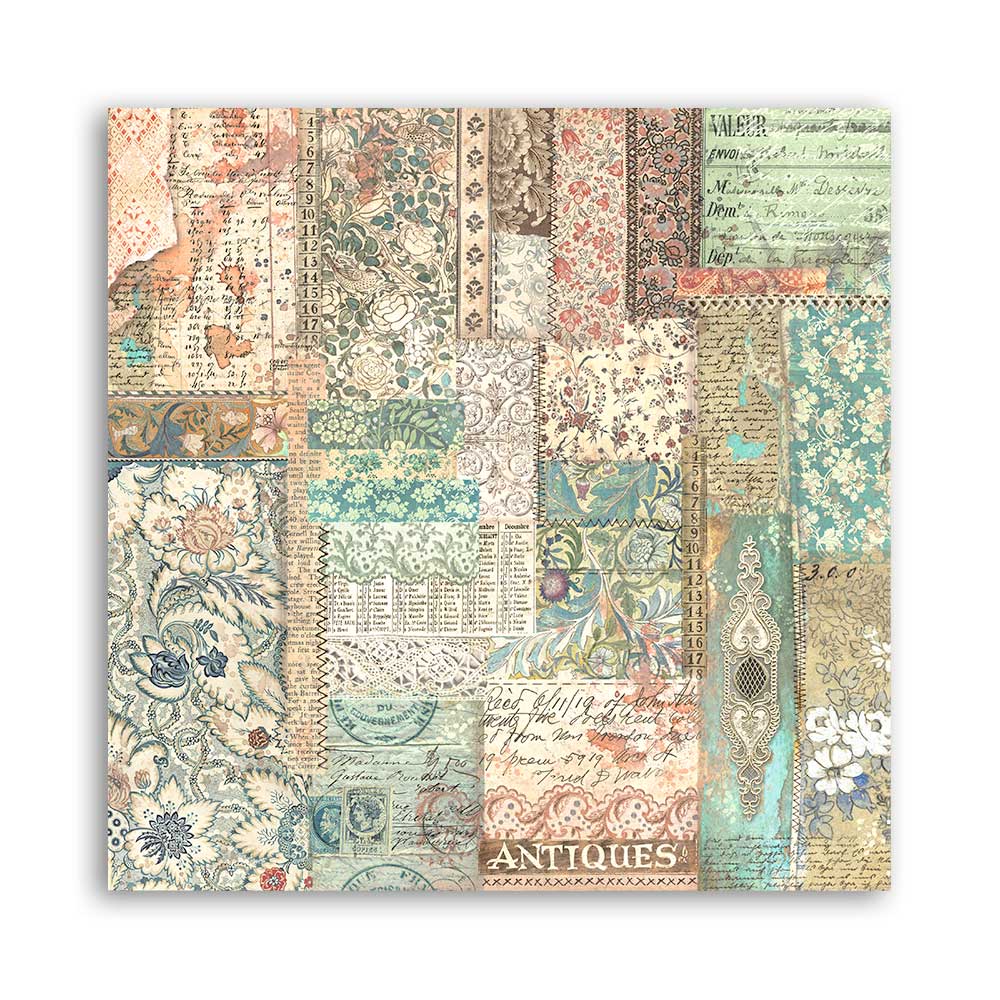 Scrapbookingpapper - Backgrounds - Brocante Antiques - Stamperia - Tidformera