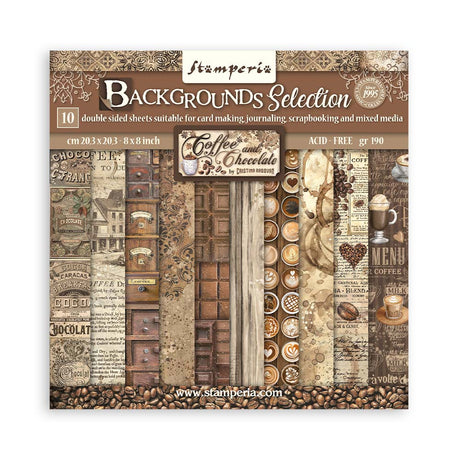 Scrapbookingpapper - Backgrounds - Coffee and Chocolate - Stamperia - Tidformera