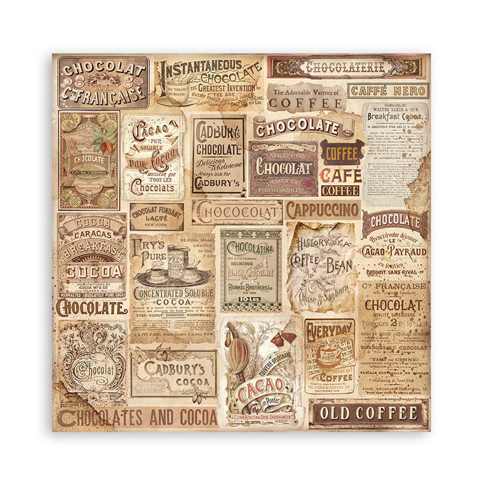 Scrapbookingpapper - Backgrounds - Coffee and Chocolate - Stamperia - Tidformera