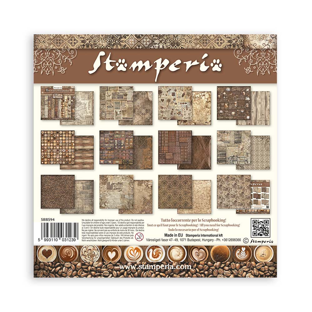 Scrapbookingpapper - Backgrounds - Coffee and Chocolate - Stamperia - Tidformera