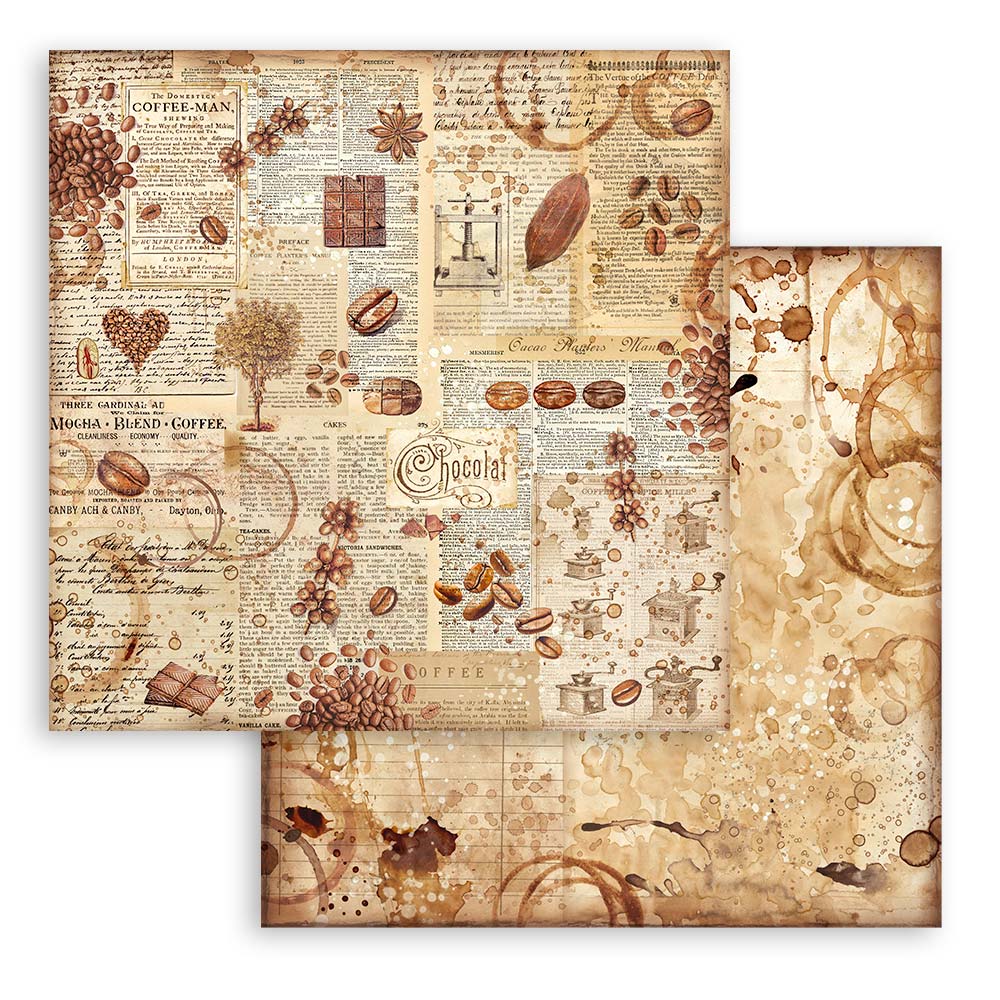 Scrapbookingpapper - Backgrounds - Coffee and Chocolate - Stamperia - Tidformera