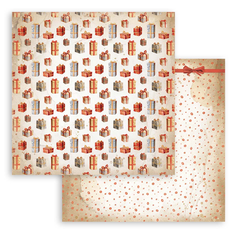 Scrapbookingpapper - Backgrounds - Gear up for Christmas - Stamperia - Tidformera