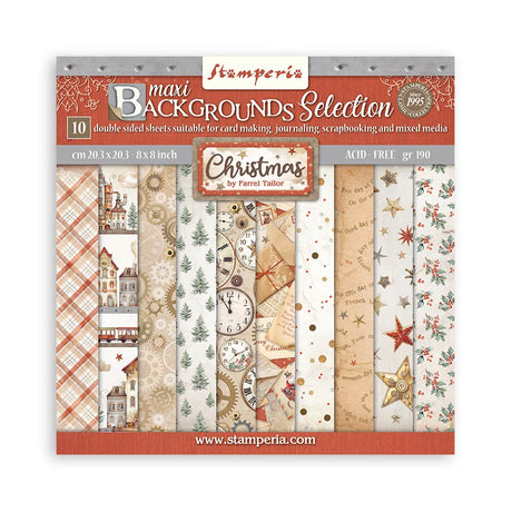 Scrapbookingpapper - Backgrounds - Gear up for Christmas - 1 - Stamperia - Tidformera