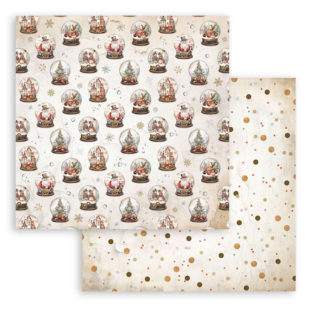 Scrapbookingpapper - Backgrounds - Gear up for Christmas - Stamperia - Tidformera