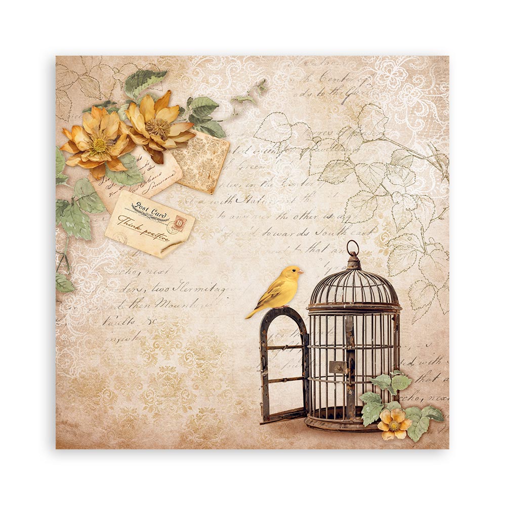 Scrapbookingpapper - Backgrounds - Golden Harmony - Maxi Pad - Stamperia - Tidformera