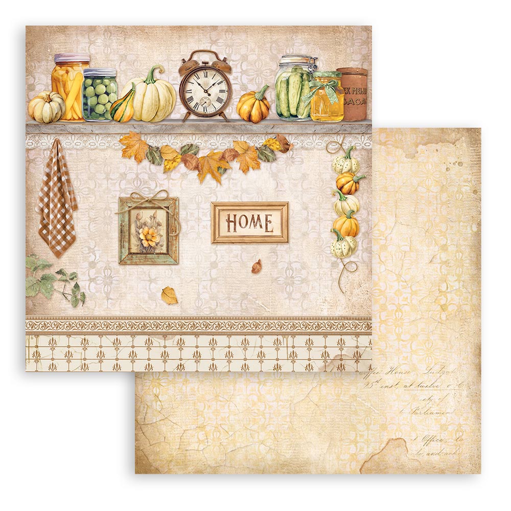 Scrapbookingpapper - Backgrounds - Golden Harmony - 4 - Stamperia - Tidformera