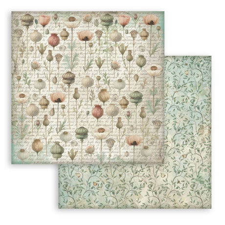 Scrapbookingpapper - Backgrounds - Herbarium Silvae - 7 - Stamperia - Tidformera
