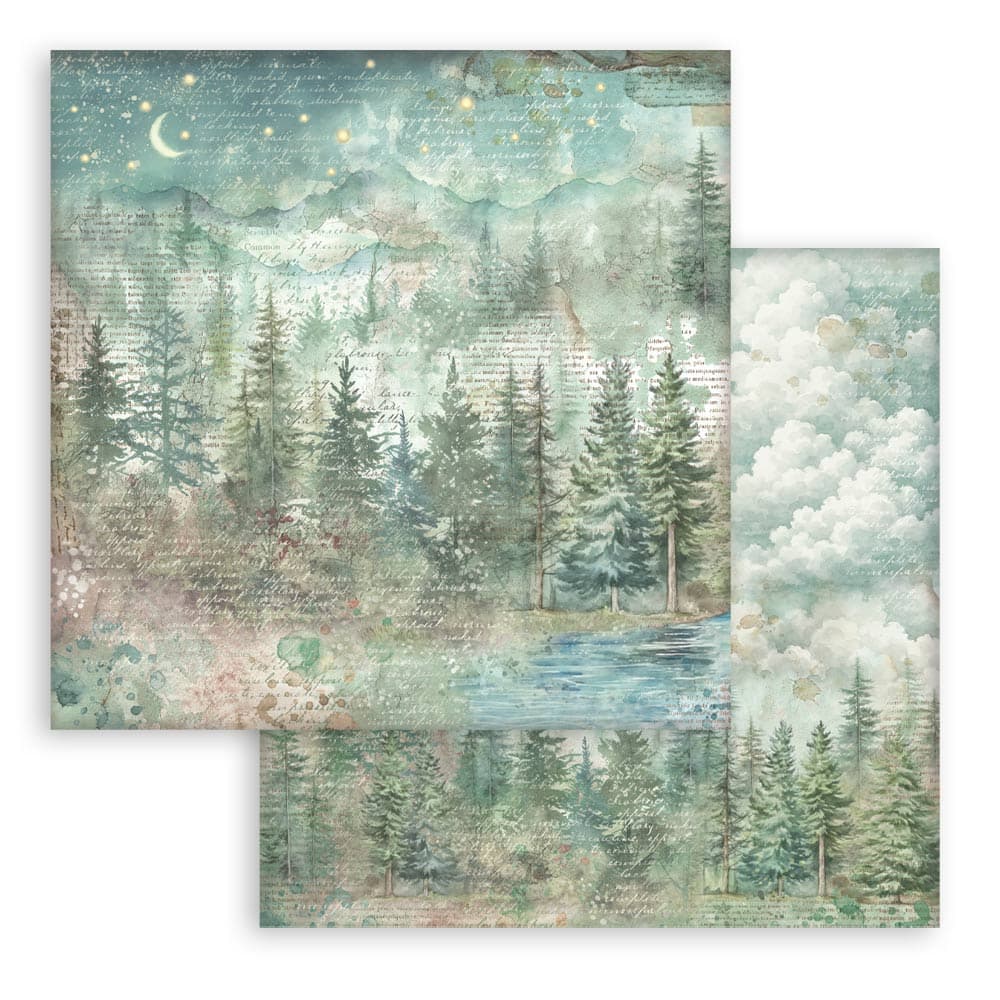 Scrapbookingpapper - Backgrounds - Herbarium Silvae - 5 - Stamperia - Tidformera