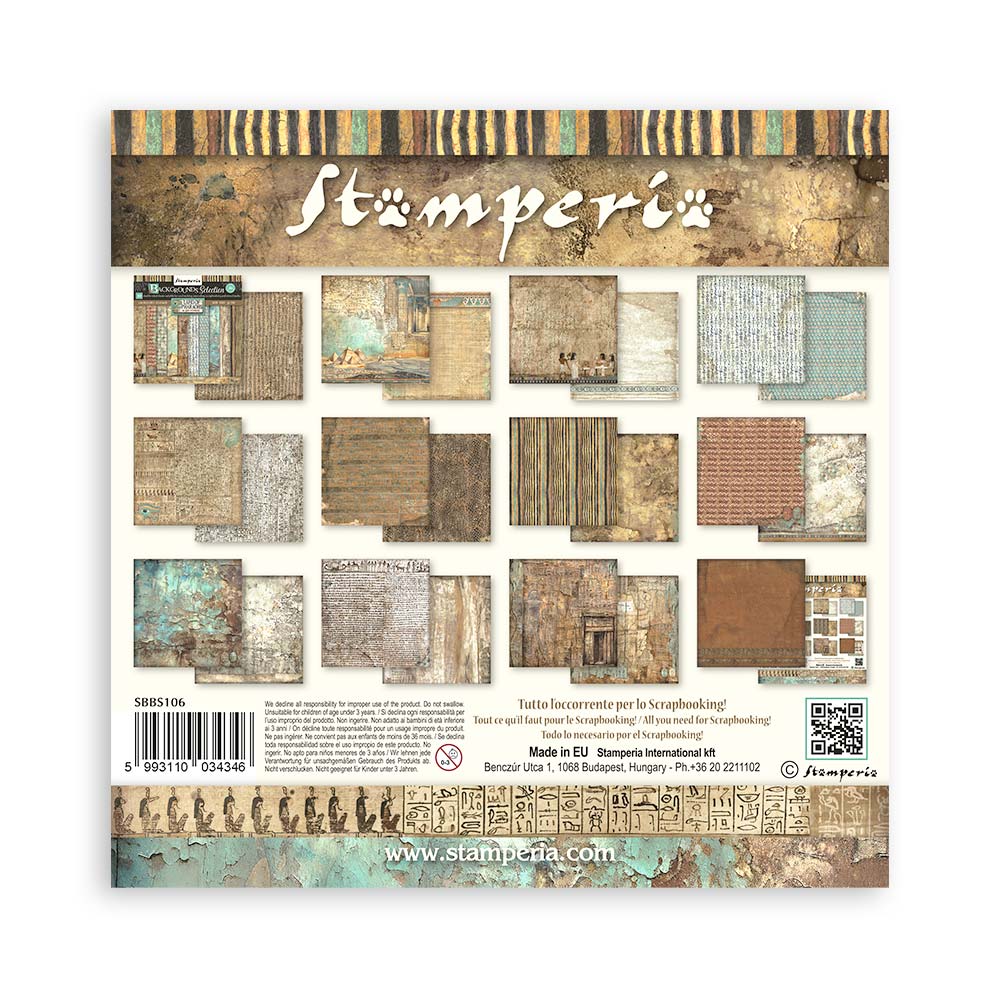 Scrapbookingpapper - Backgrounds - Land of Pharaohs - Stamperia - Tidformera