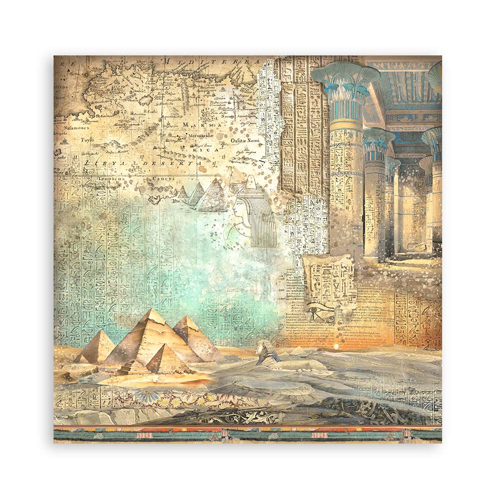 Scrapbookingpapper - Backgrounds - Land of Pharaohs - Stamperia - Tidformera