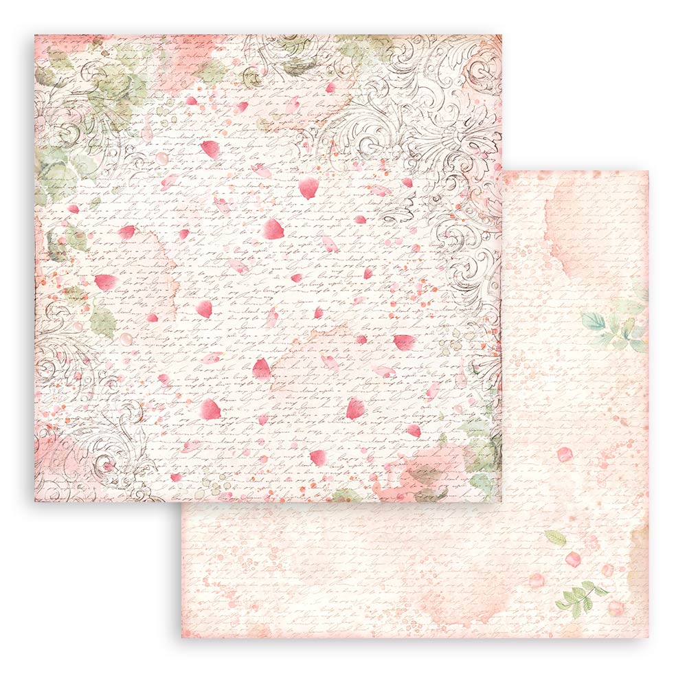 Scrapbookingpapper - Backgrounds - Rose Parfum - Stamperia - Tidformera