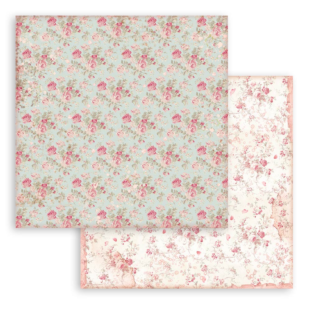 Scrapbookingpapper - Backgrounds - Rose Parfum - Stamperia - Tidformera