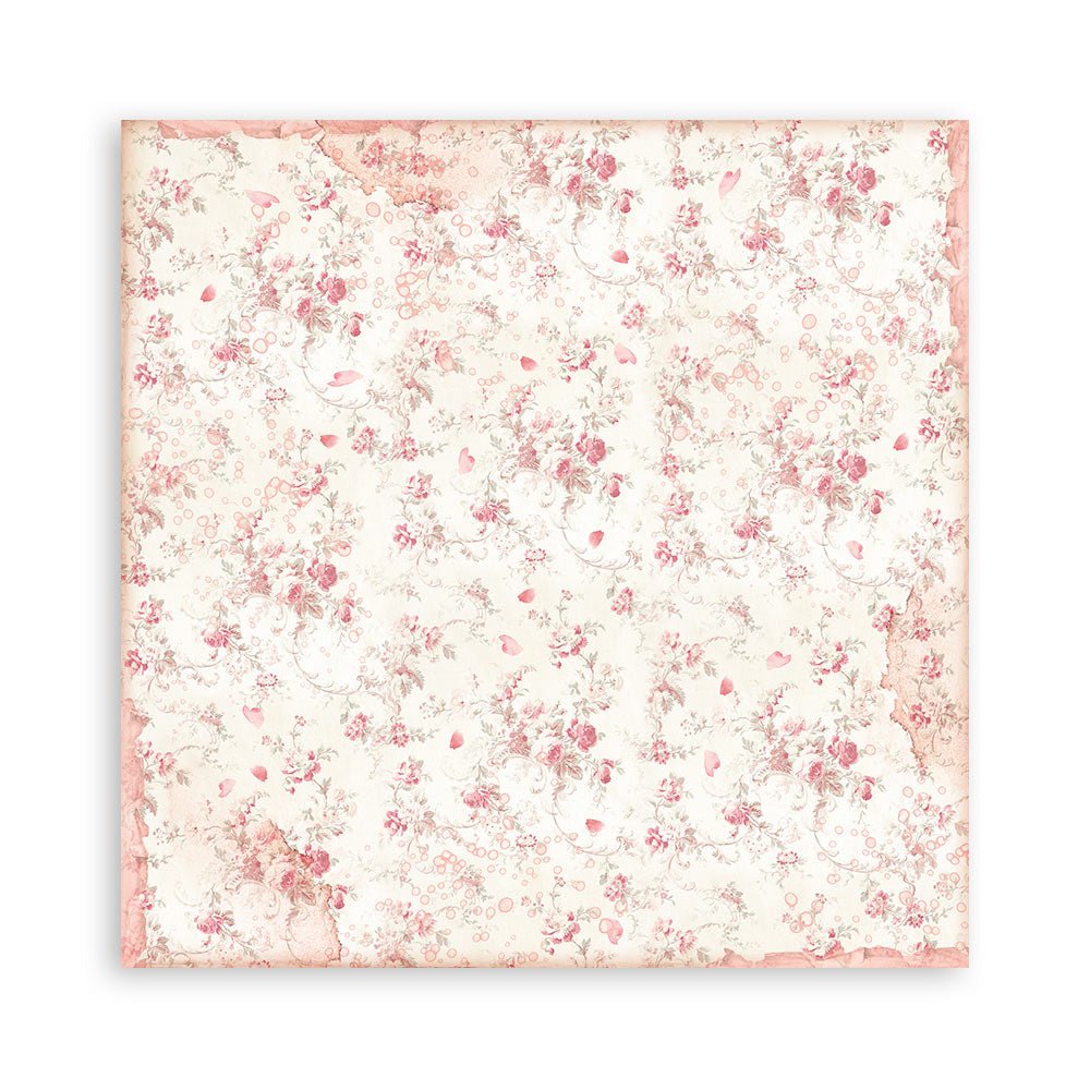 Scrapbookingpapper - Backgrounds - Rose Parfum - Stamperia - Tidformera