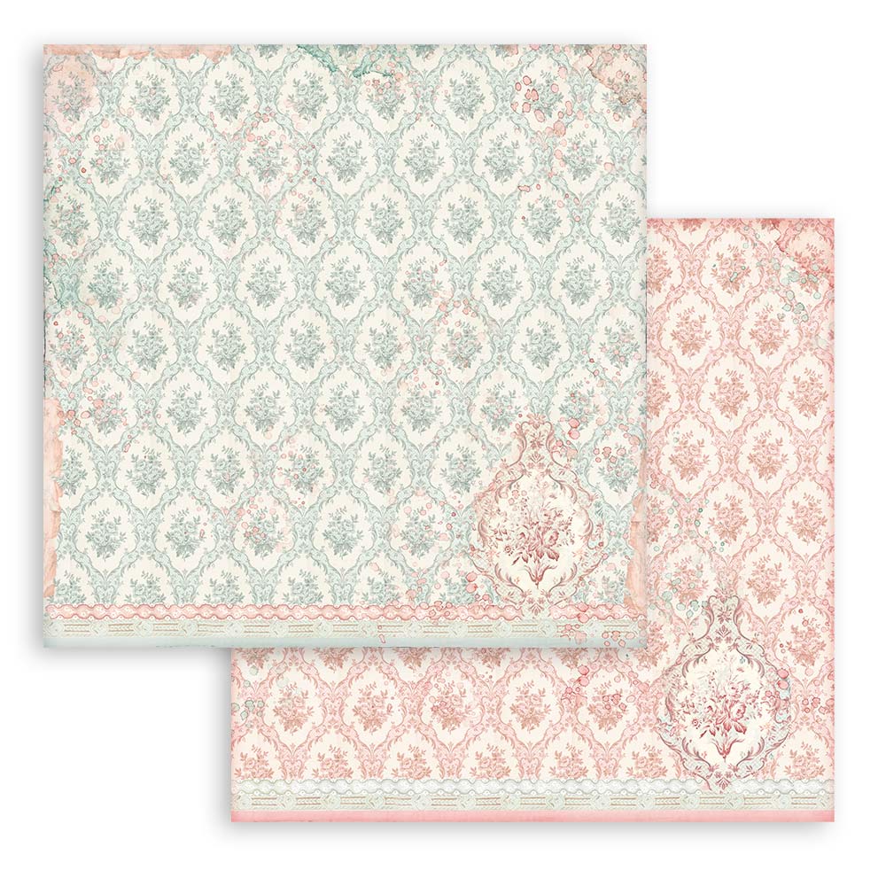 Scrapbookingpapper - Backgrounds - Rose Parfum - Stamperia - Tidformera