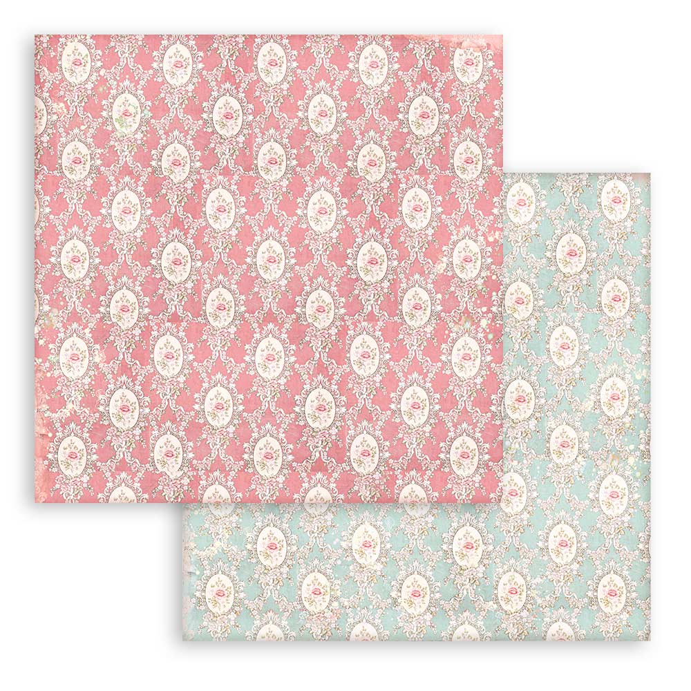 Scrapbookingpapper - Backgrounds - Rose Parfum - Stamperia - Tidformera