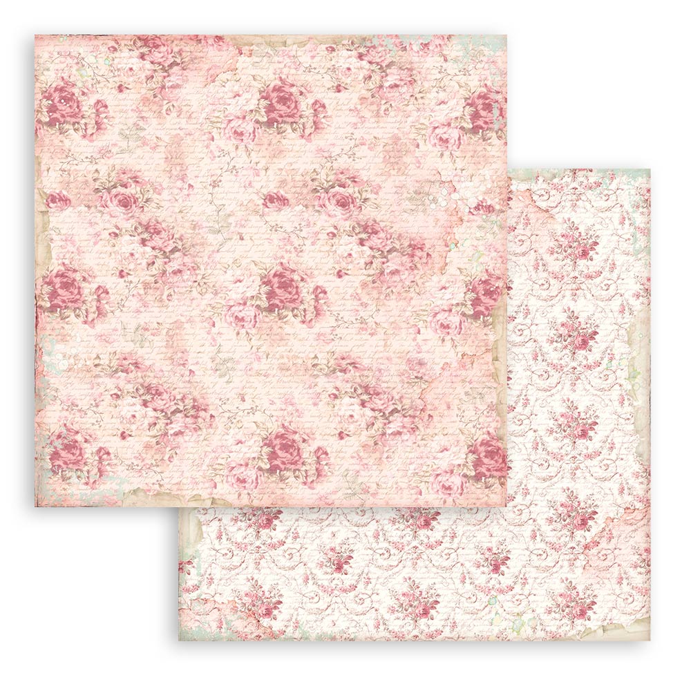 Scrapbookingpapper - Backgrounds - Rose Parfum - Stamperia - Tidformera