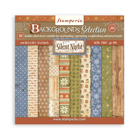 Scrapbookingpapper - Backgrounds - Silent Night - 1 - Stamperia - Tidformera