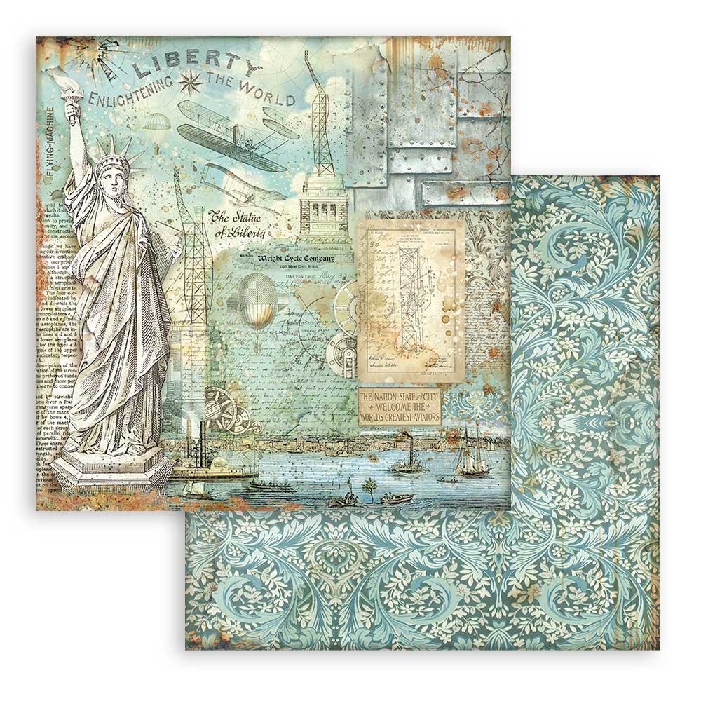 Scrapbookingpapper - Backgrounds - Sir Vagabond Aviator - Stamperia - Tidformera