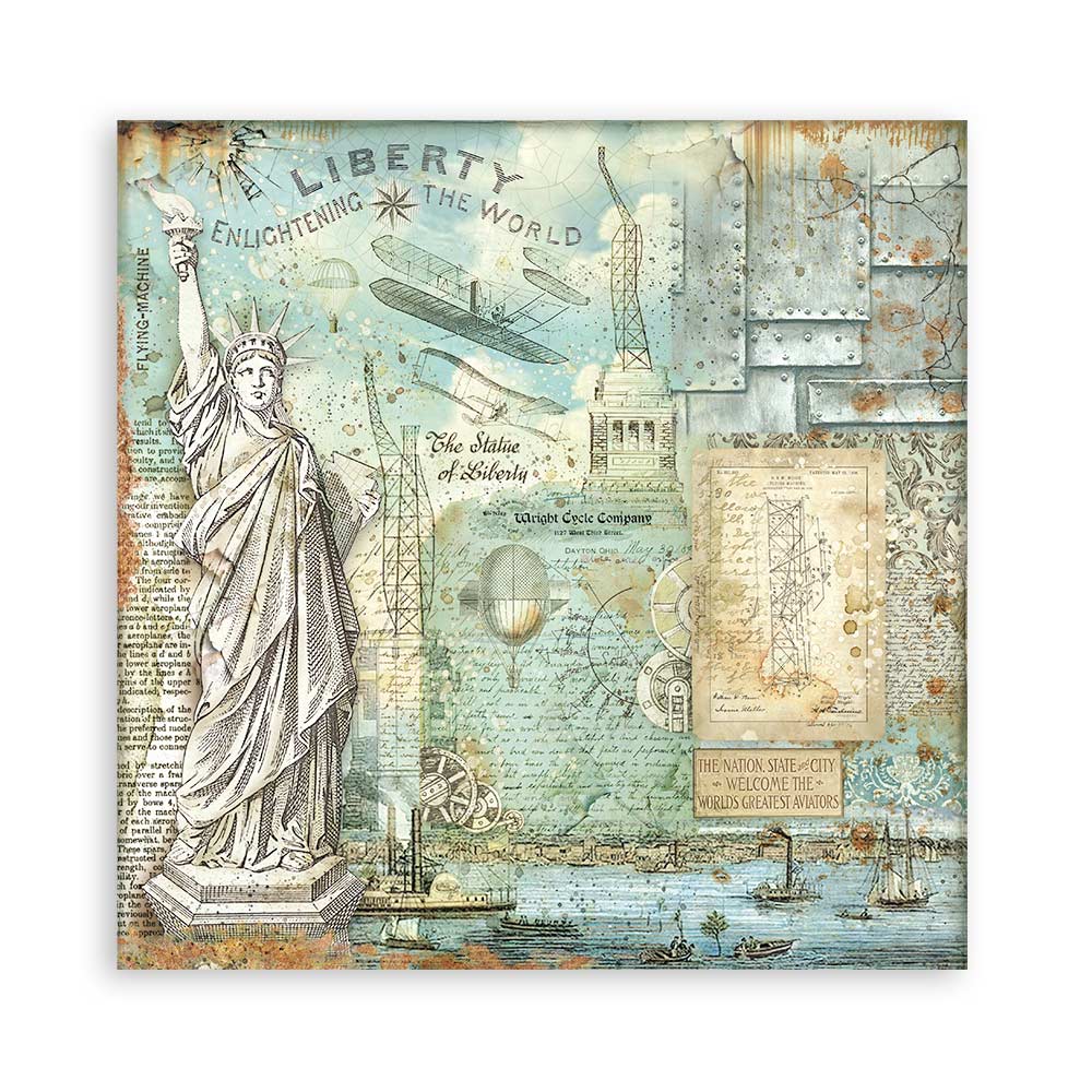 Scrapbookingpapper - Backgrounds - Sir Vagabond Aviator - Stamperia - Tidformera