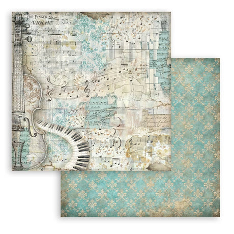 Scrapbookingpapper - Backgrounds - Symphony - 23 - Stamperia - Tidformera