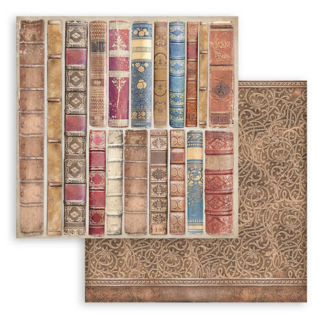 Scrapbookingpapper - Backgrounds - Vintage Library - 2 - Stamperia - Tidformera