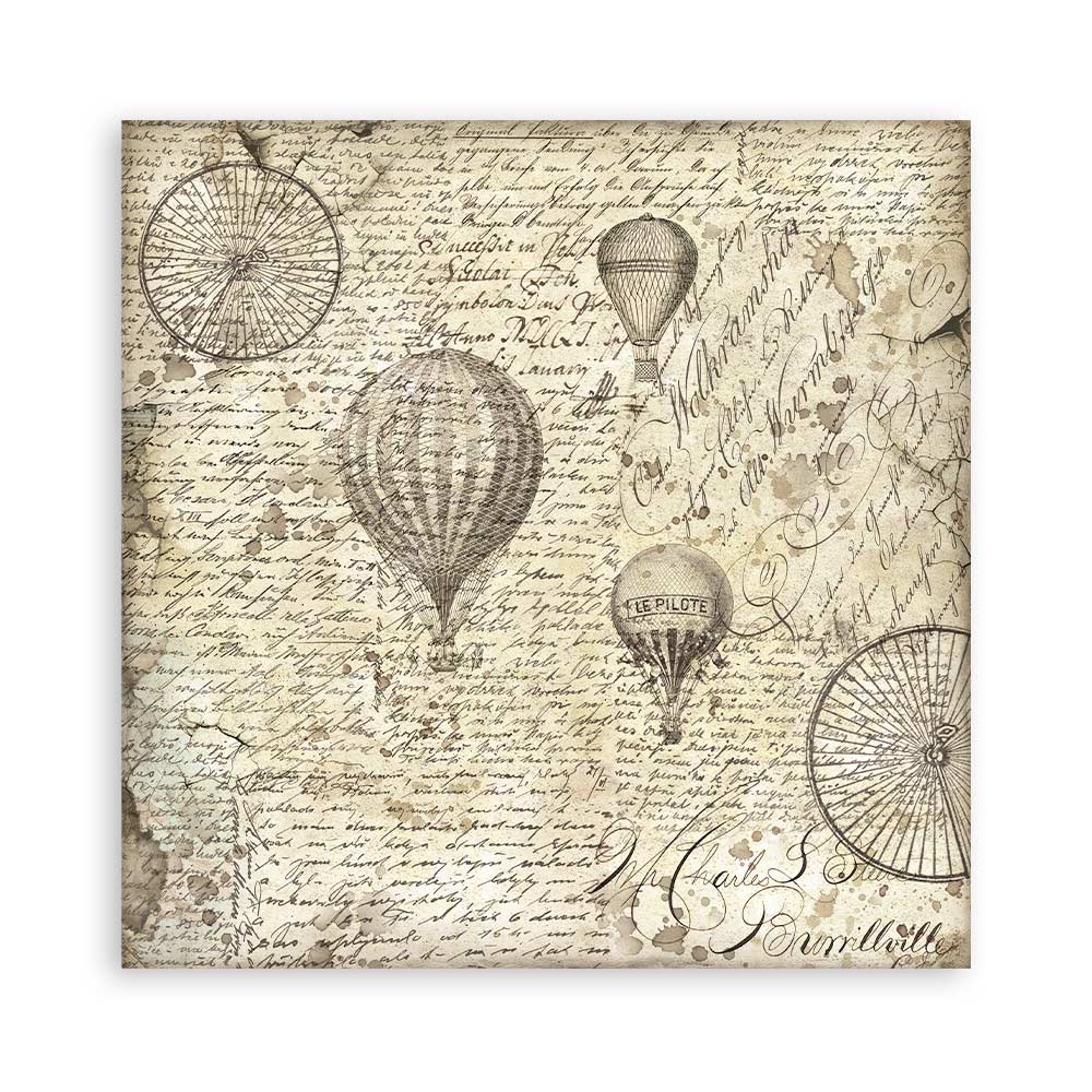 Scrapbookingpapper - Backgrounds - Voyages Fantastiques - Stamperia - Tidformera