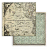 Scrapbookingpapper - Backgrounds - Voyages Fantastiques - Stamperia - Tidformera