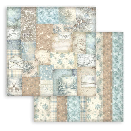 Scrapbookingpapper - Backgrounds - White Christmas - 2 - Stamperia - Tidformera