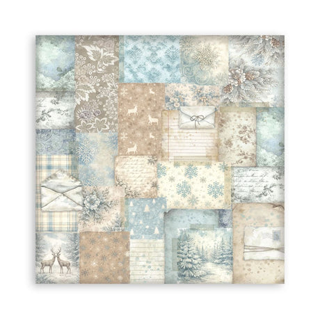 Scrapbookingpapper - Backgrounds - White Christmas - 5 - Stamperia - Tidformera