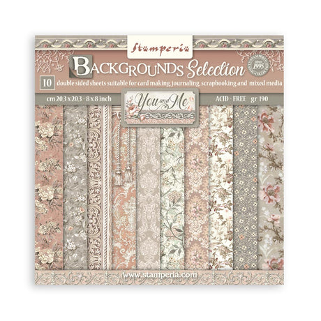 Scrapbookingpapper - Backgrounds - You and Me - 1 - Stamperia - Tidformera