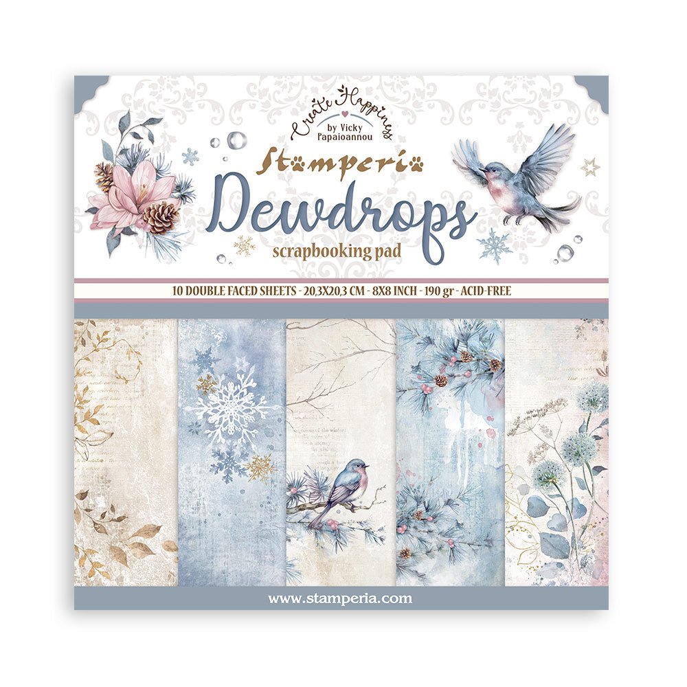 Scrapbookingpapper - Dewdrop - Stamperia - Tidformera