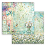 Scrapbookingpapper - Double faced - Daisy Art - 7 - Stamperia - Tidformera