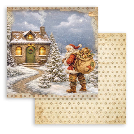 Scrapbookingpapper - Double faced - Silent Night - 27 - Stamperia - Tidformera