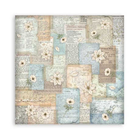 Scrapbookingpapper - Double faced - White Christmas - 5 - Stamperia - Tidformera