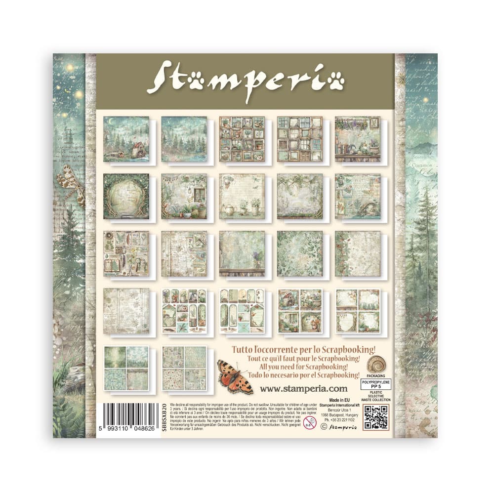 Scrapbookingpapper - Herbarium Silvae - Maxi Pad - 24 - Stamperia - Tidformera