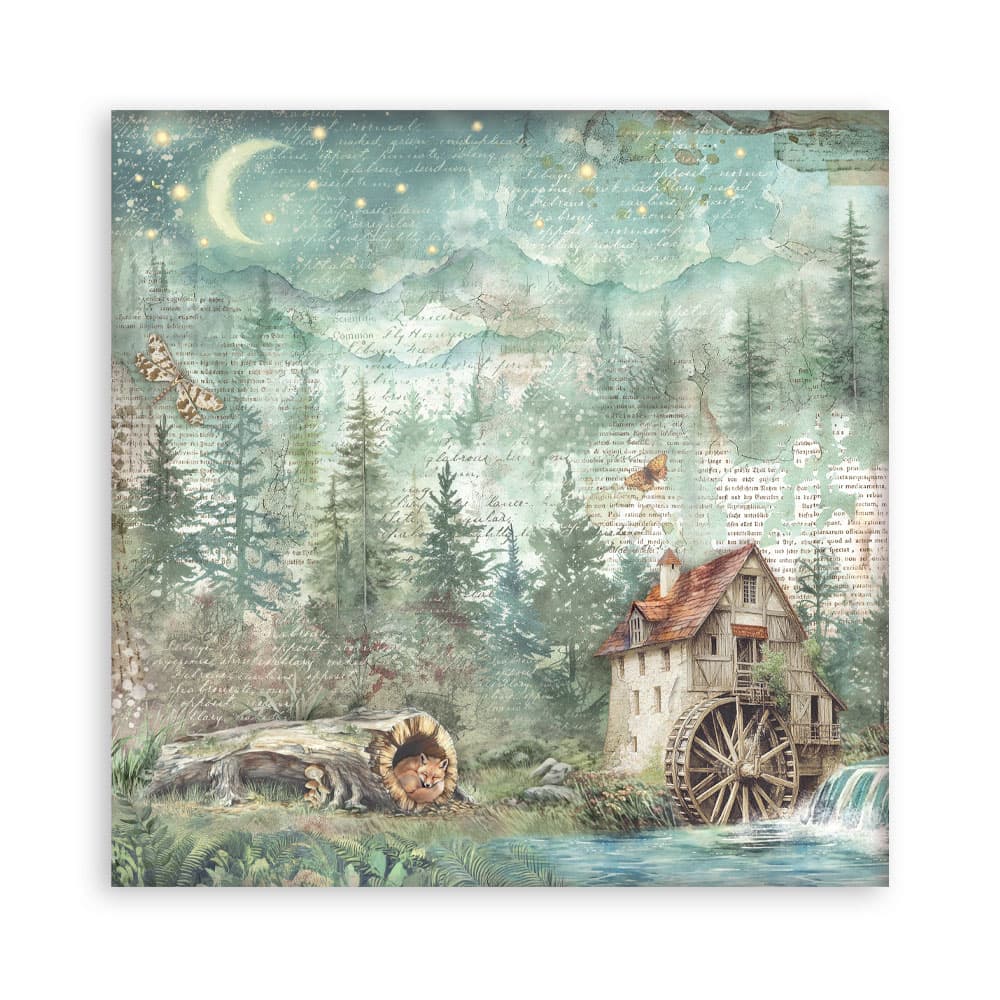 Scrapbookingpapper - Herbarium Silvae - Maxi Pad - 17 - Stamperia - Tidformera