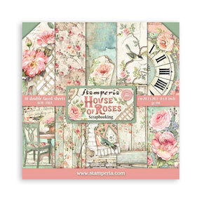 Scrapbookingpapper - House of Roses - Double faced - 1 - Stamperia - Tidformera