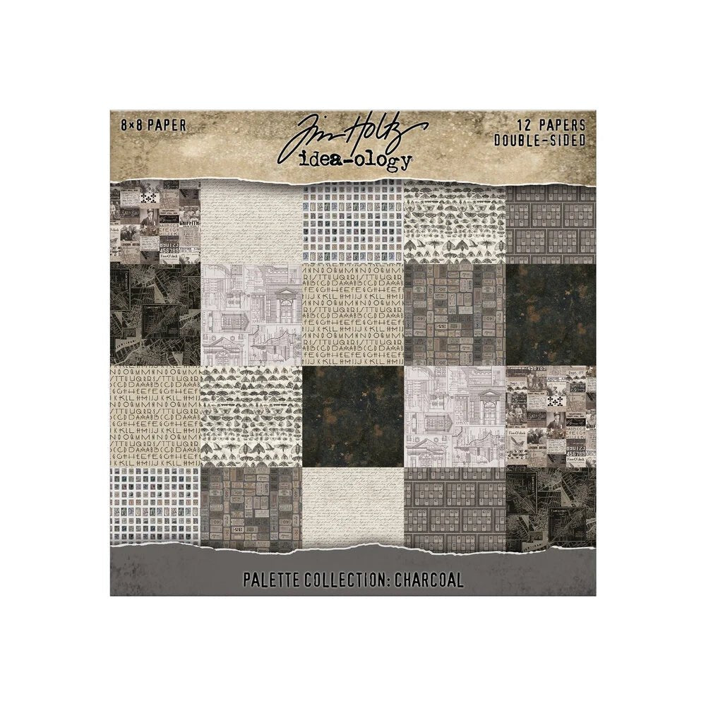 Scrapbookingpapper - Idea-ology Palette Collection Charcoal - 1 - Tim Holtz - Tidformera