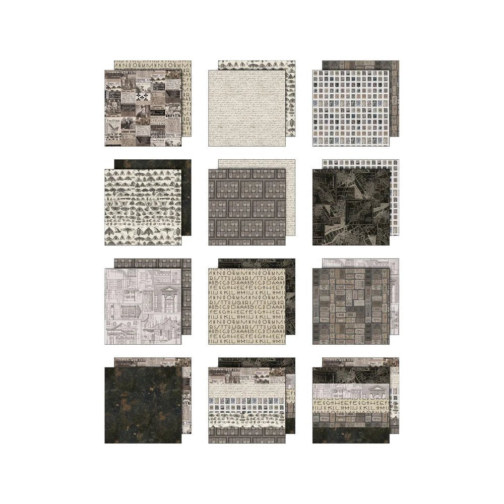 Scrapbookingpapper - Idea-ology Palette Collection Charcoal - 2 - Tim Holtz - Tidformera
